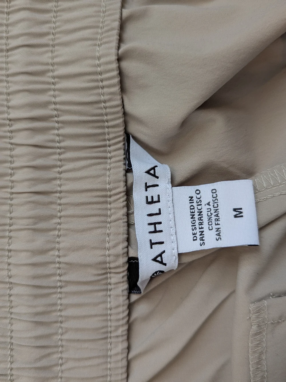 Athleta Cascade High Rise Cargo Poplin Pants Oak Size Medium Khaki Drawstring - Picture 11 of 14